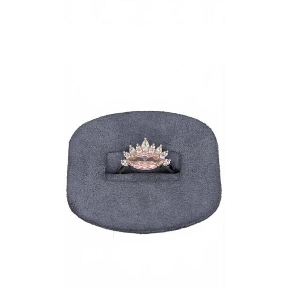 Stunning Pink Geode Ring with Sparkling Accents Size 7 - Picture 2 of 9